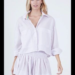 Koch cropped button down